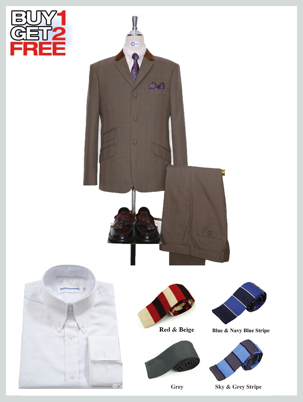 Suit Package | Brown & Grey Glen Plaid Check Suit