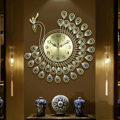 Peacock wall clock