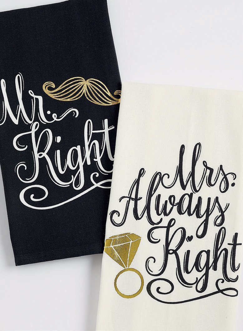 Mr Right and Mrs Always Right Towel Set