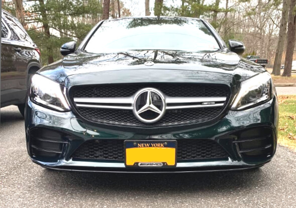Sly Bracket for Mercedes-Benz models with mesh lower grille.