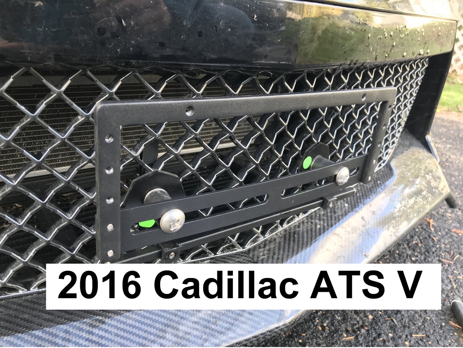Sly Bracket for Cadillac with mesh lower grille.