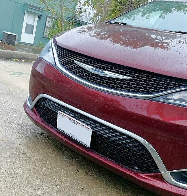 Sly Bracket for 2017-2020 Chrysler Pacifica with mesh-style lower grille.