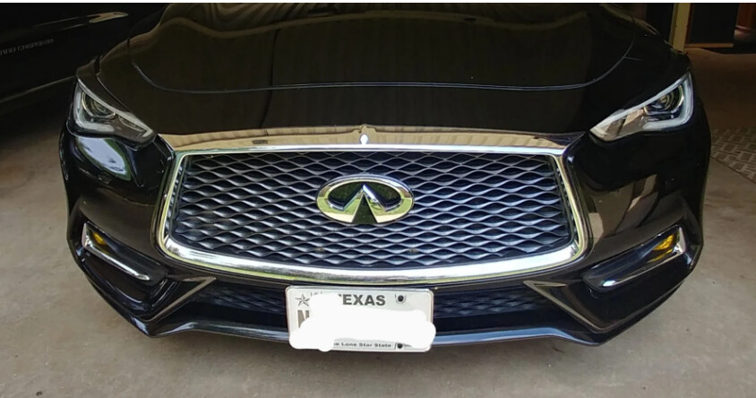 Sly Bracket for Infiniti models with mesh-style lower grille.