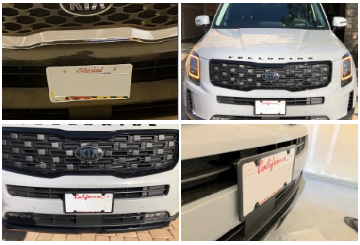 Sly Bracket fits Kia models with horizontal slat lower grille.