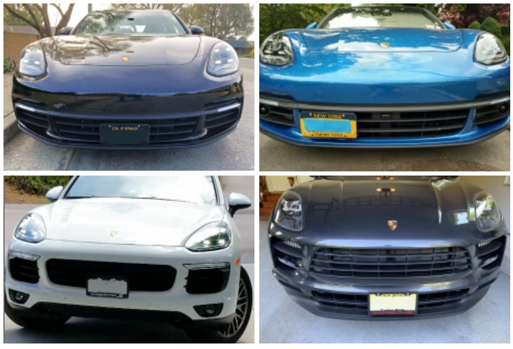 Sly Bracket fits Porsche models with horizontal slats grille, applicable to both upper and lower grilles.