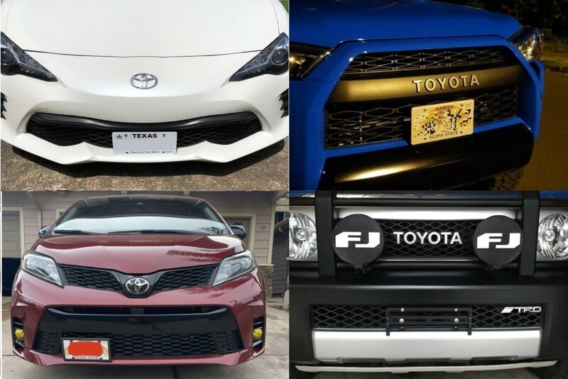 Sly Bracket for Toyota models with mesh-style lower grille.