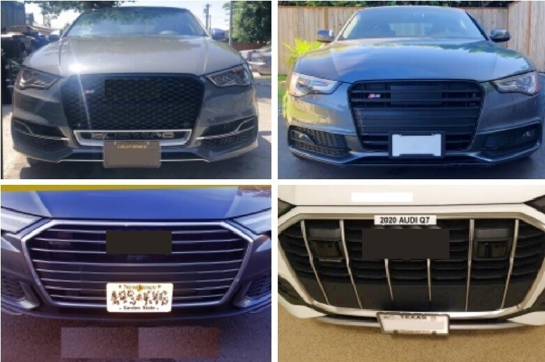 Sly Bracket for Audi with horizontal or vertical slats on the lower grille.