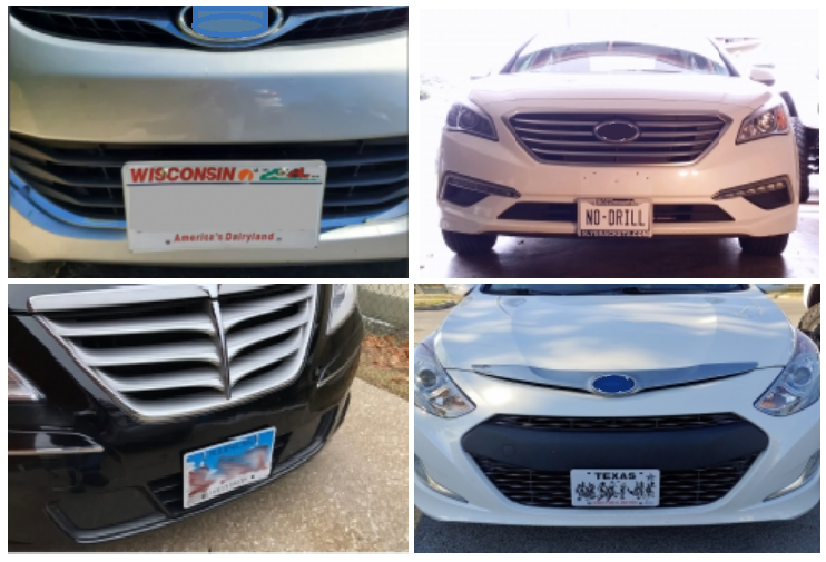 Sly Bracket fits Hyundai models with horizontal slat lower grille.