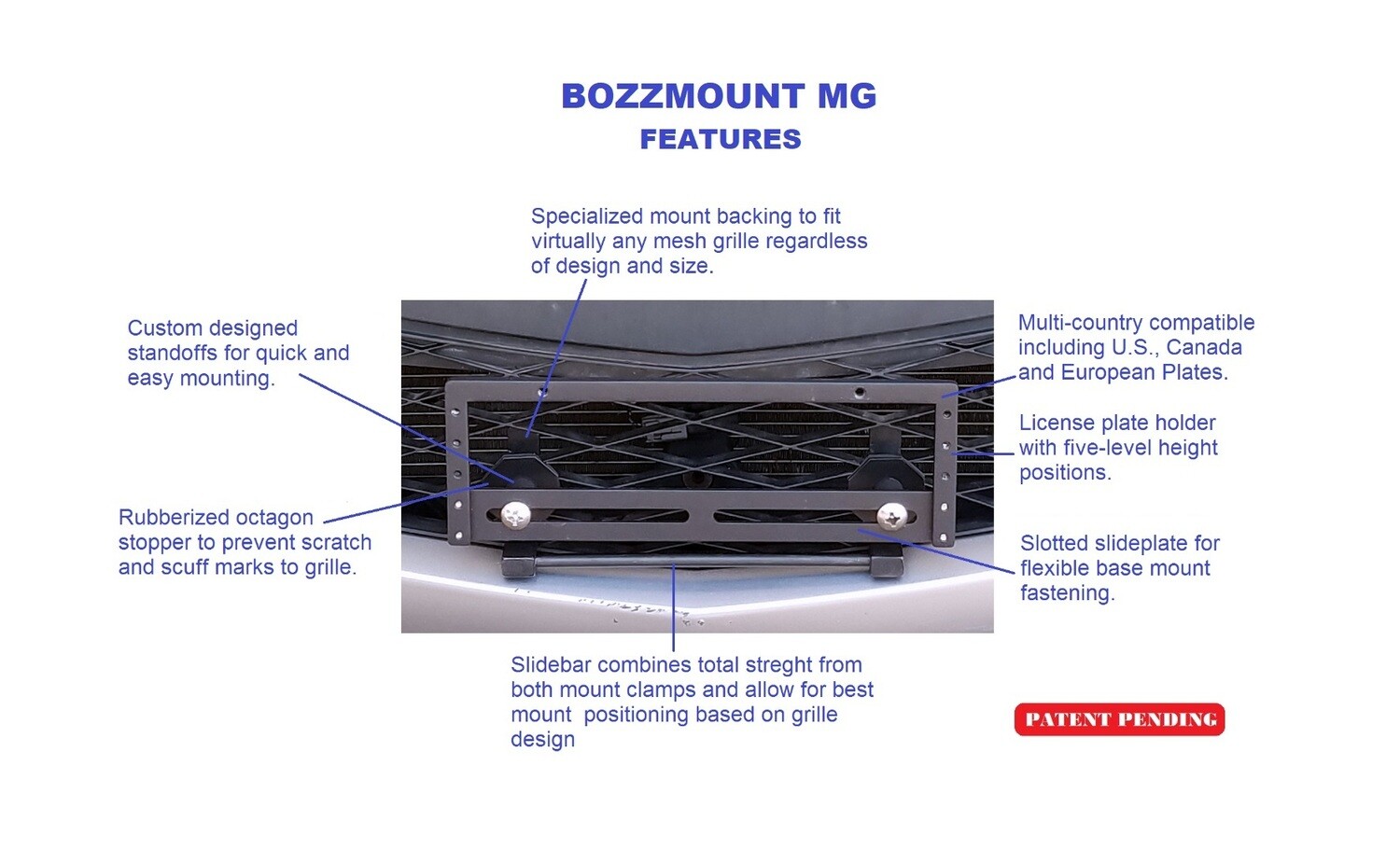 Sly Bracket for BMW models with mesh-style grille.