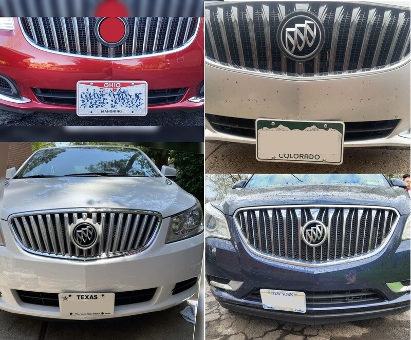 Sly Bracket for Buick models with horizontal slats lower grille.