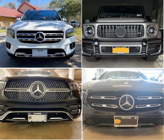 Sly Bracket for Mercedes-Benz models with mesh lower grille.