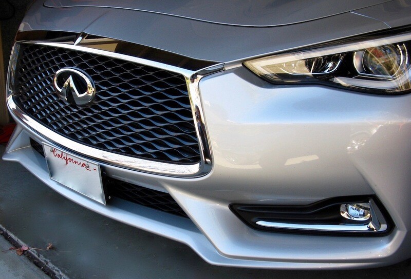 Sly Bracket for Infiniti Q60 with mesh-style lower grille.