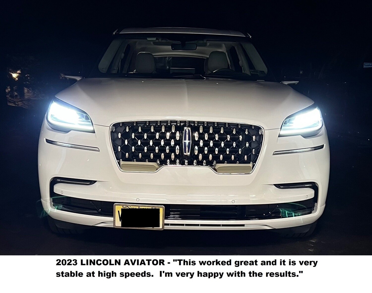 Sly Bracket fits Lincoln Aviator with horizontal slats lower grille.