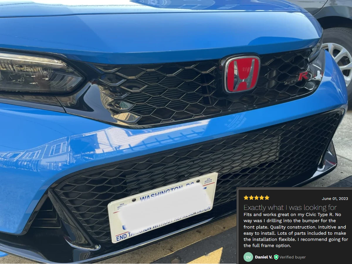 Civic type r front license plate mount deals