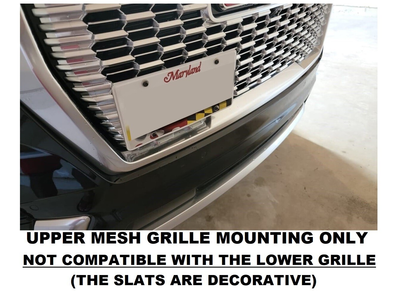 Sly Bracket for GMC models with mesh-style grille.