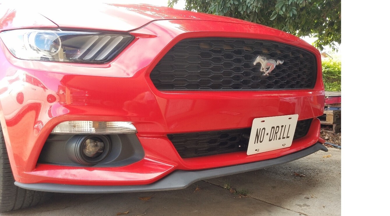 Sly Bracket for Ford Mustang with mesh-style lower grille.