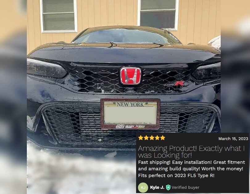 Sly Bracket for Honda Civic with mesh-style lower grille.