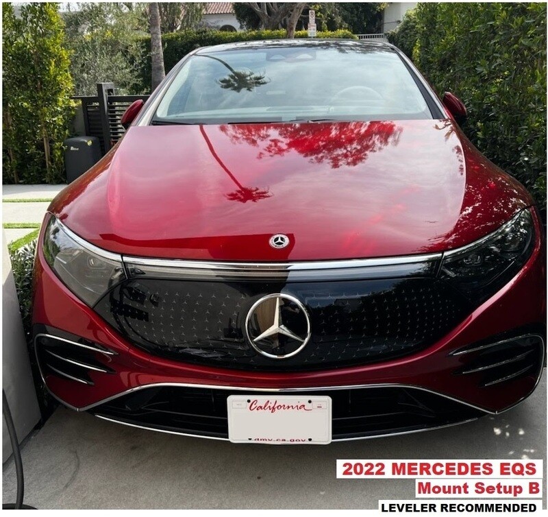 Sly Bracket fits Mercedes-Benz EQS with horizontal slat lower grille.
