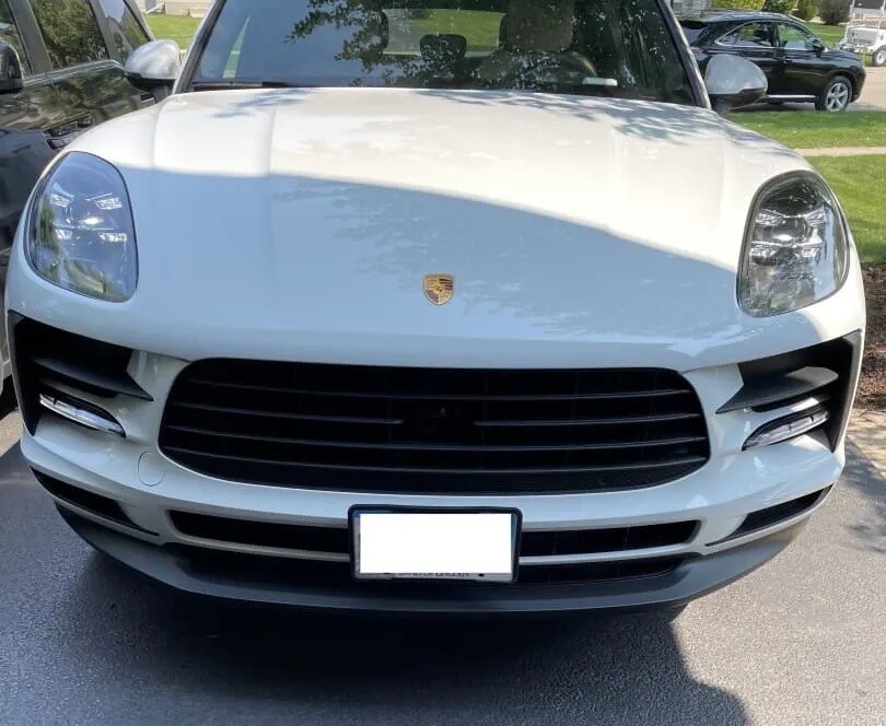 Sly Bracket fits 2016-2021 Porsche Macan with two center vertical slats lower grille.