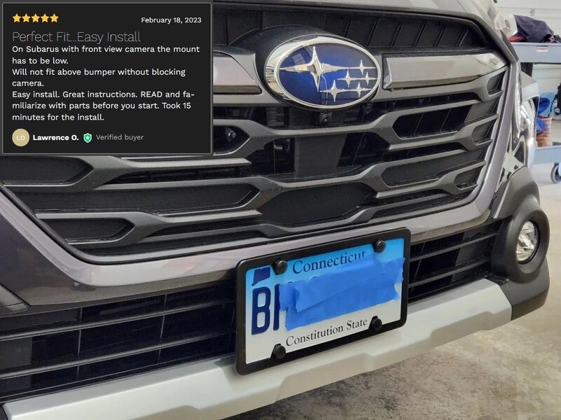 Sly Bracket fits Subaru Outback with horizontal slats lower grille.