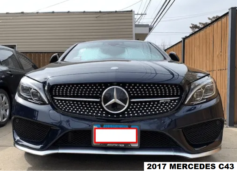 Sly Bracket fits Mercedes C43 with mesh-style lower grille.