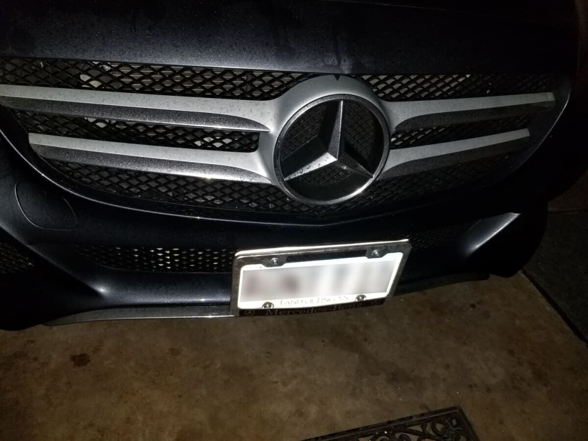 Sly Bracket for Mercedes-Benz C300 with mesh lower grille.