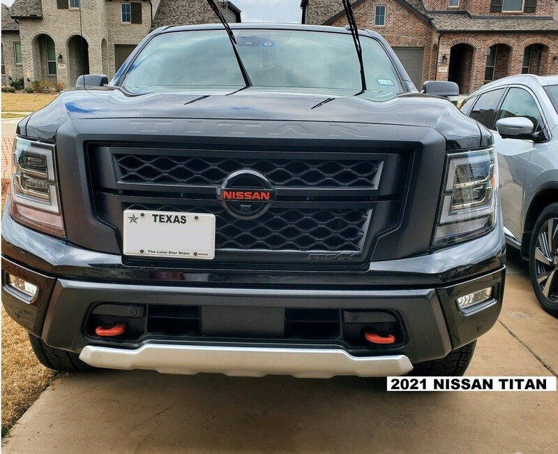 Sly Bracket for Nissan Titan with mesh lower grille.