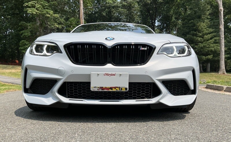 Sly Bracket for BMW M2 with mesh lower grille.