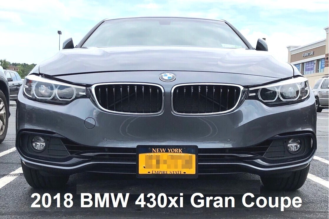 Sly Bracket for BMW 430i with horizontal slats lower grille.