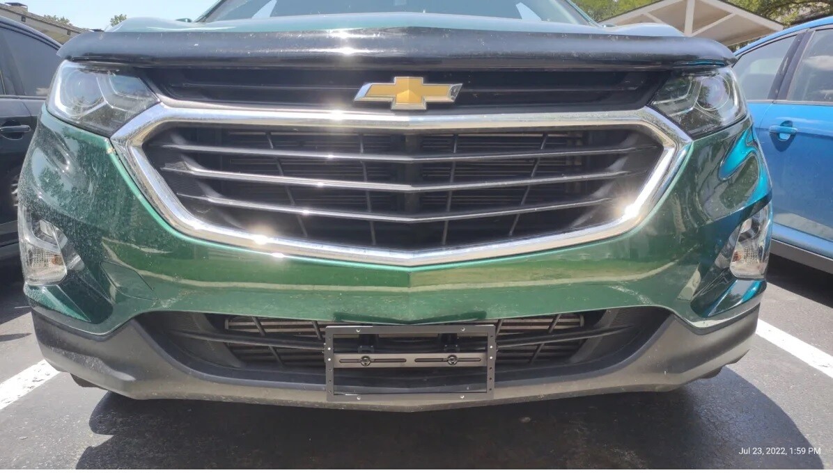Sly Bracket fits Chevy Equinox with horizontal slats lower grille.