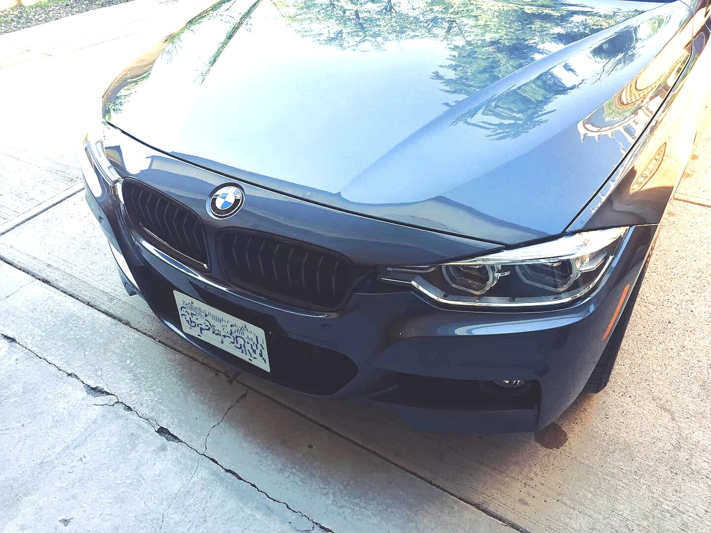 Sly Bracket for BMW 330e with mesh lower grille.