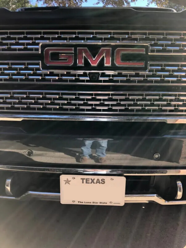 Sly Bracket fits GMC Sierra 2500 with horizontal slats lower grille.