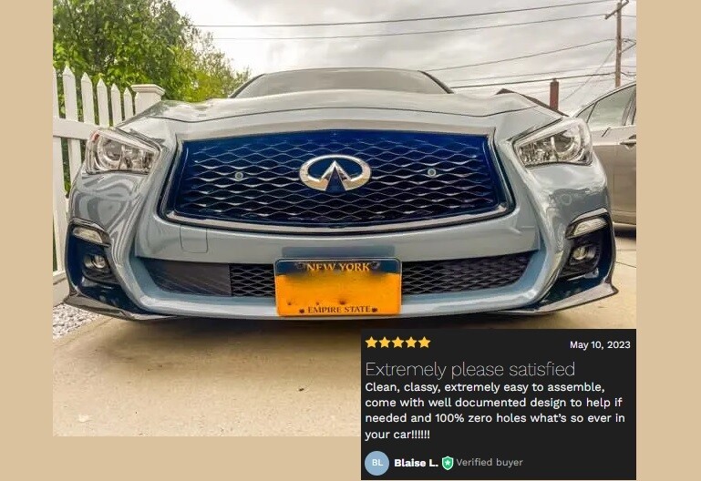 Sly Bracket for Infiniti Q50 with mesh lower grille.