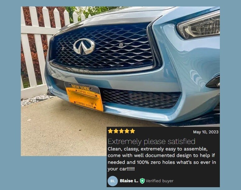 Sly Bracket for Infiniti Q50 with mesh lower grille.