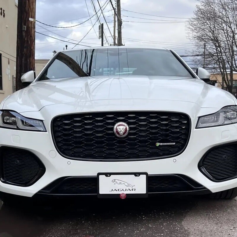 Sly Bracket for Jaguar XF with mesh-style lower grille.