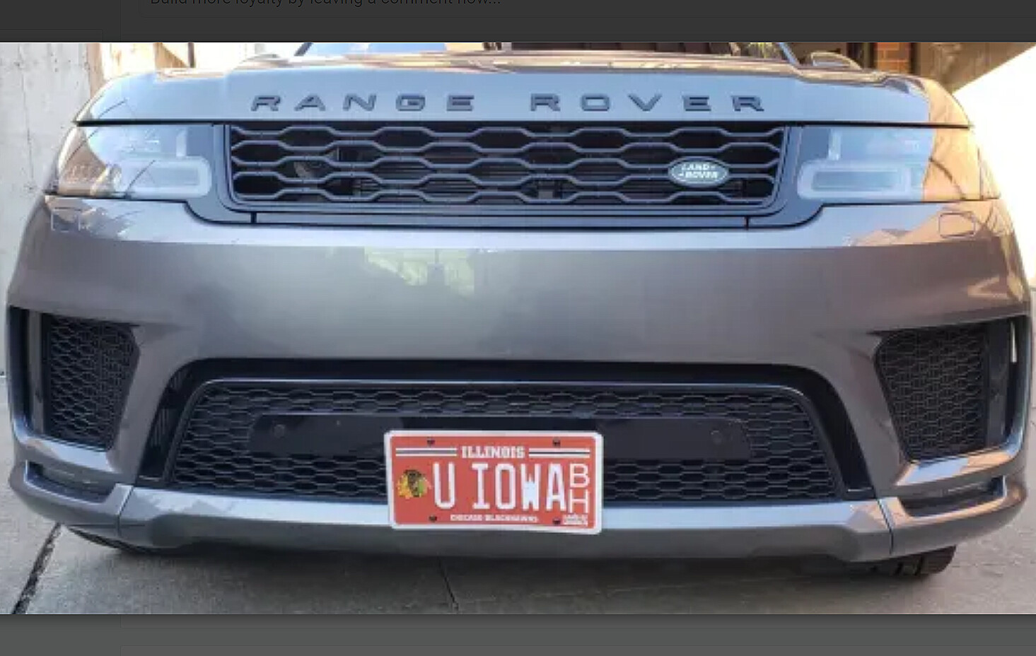 Sly Bracket for 2018-2022 Land Rover Range Rover Sport with mesh lower grille.
