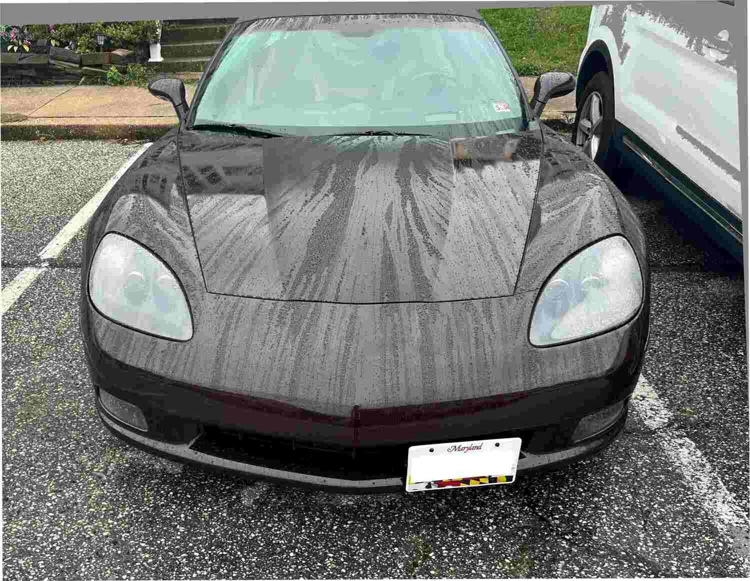 License plate bracket for Chevy Corvette with horizontal slats lower grille