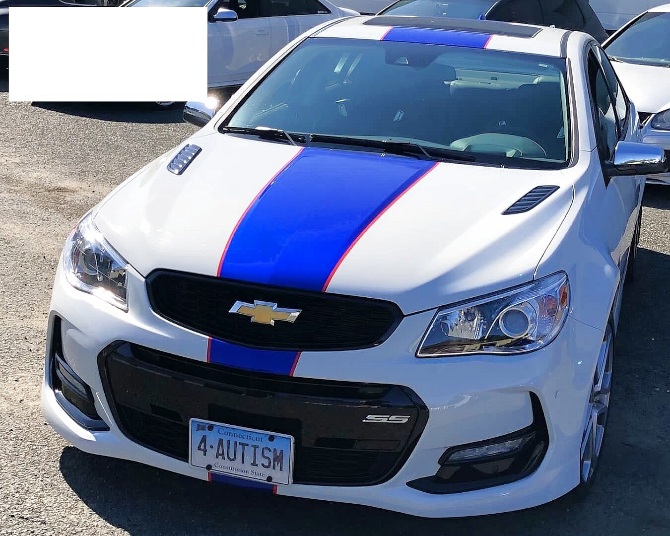 Sly Bracket for Chevy SS Sport Sedan with mesh-style lower grille.