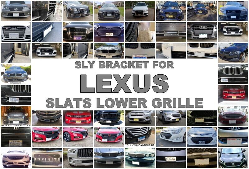Sly Bracket fits Lexus models with horizontal slat lower grille.