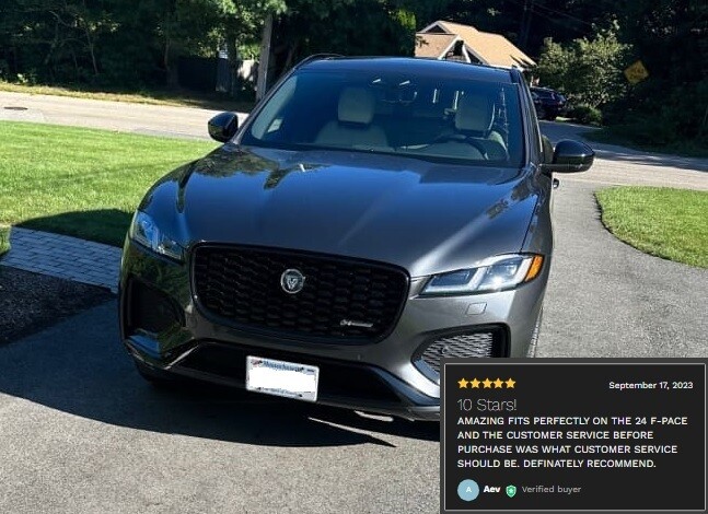 Sly Bracket for Jaguar F-Pace with mesh-style lower grille.