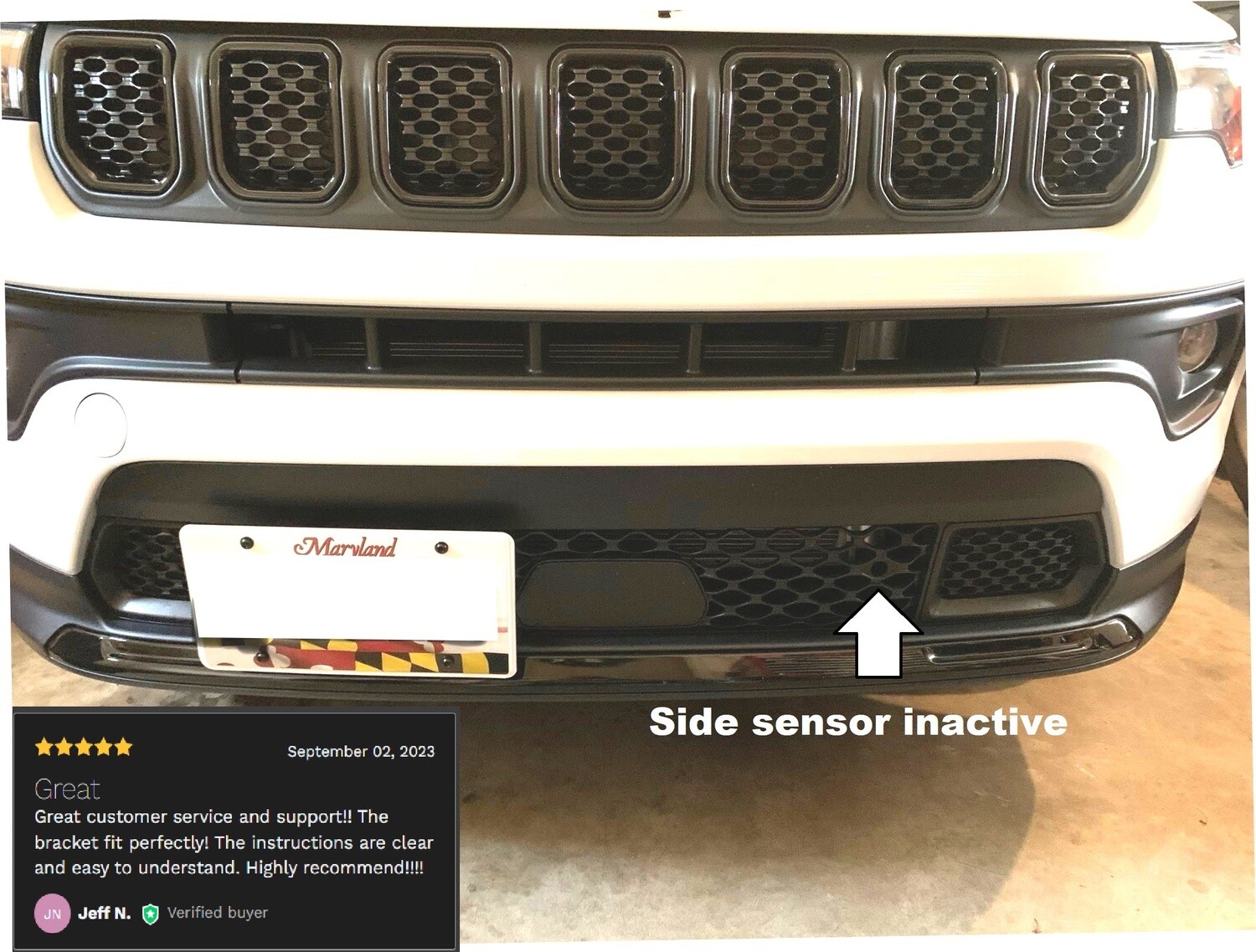 Sly Bracket for Jeep Compass with Mesh-Style Lower Grille.