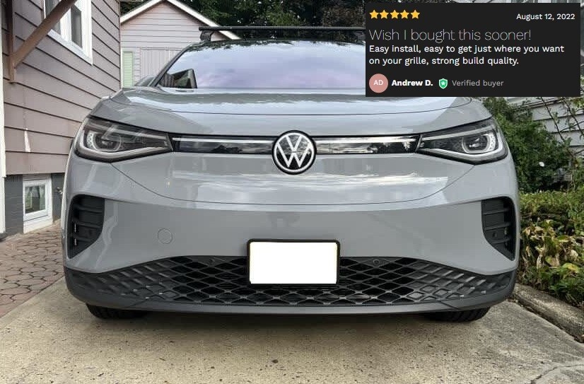 Sly Bracket fits Volkswagen 2021-2024 ID.4 with mesh-style lower grille.