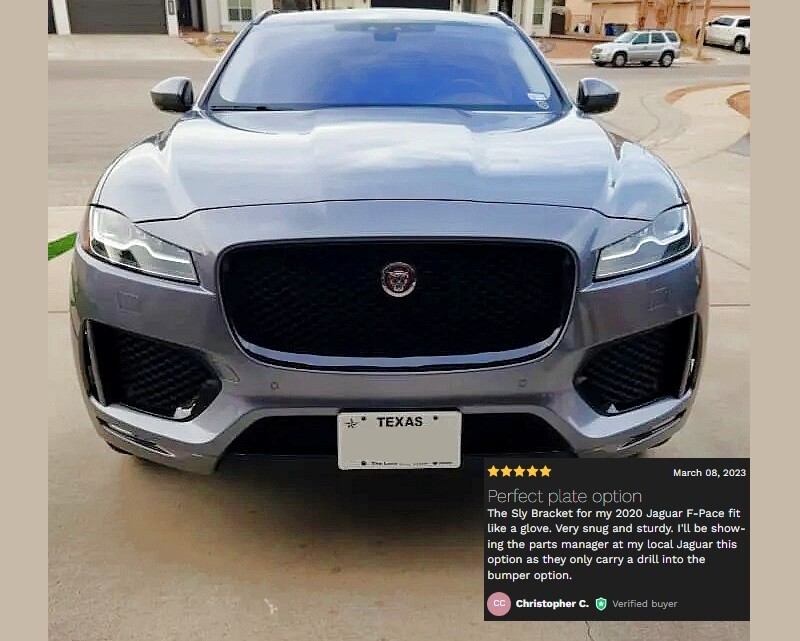 Sly Bracket for Jaguar F-Pace with mesh-style lower grille.