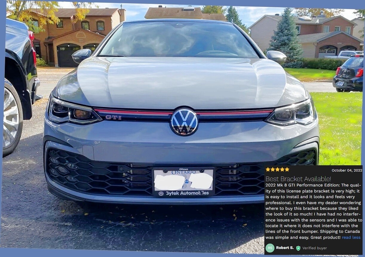 Sly Bracket for Volkswagen Golf with mesh-style lower grille.