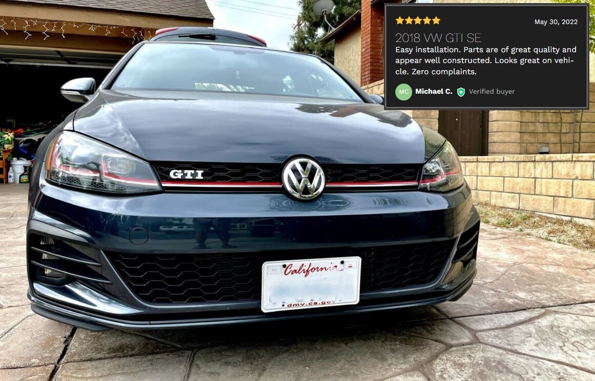Sly Bracket for Volkswagen Golf with mesh-style lower grille.