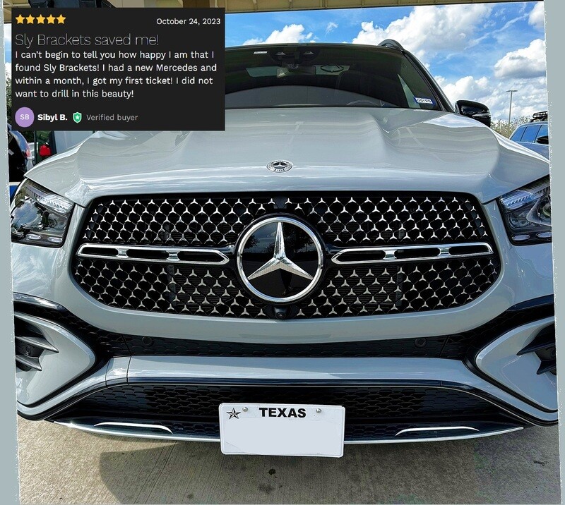 Sly Bracket for Mercedes GLE 450, 350 63, 53, 43 with mesh-style lower grille.