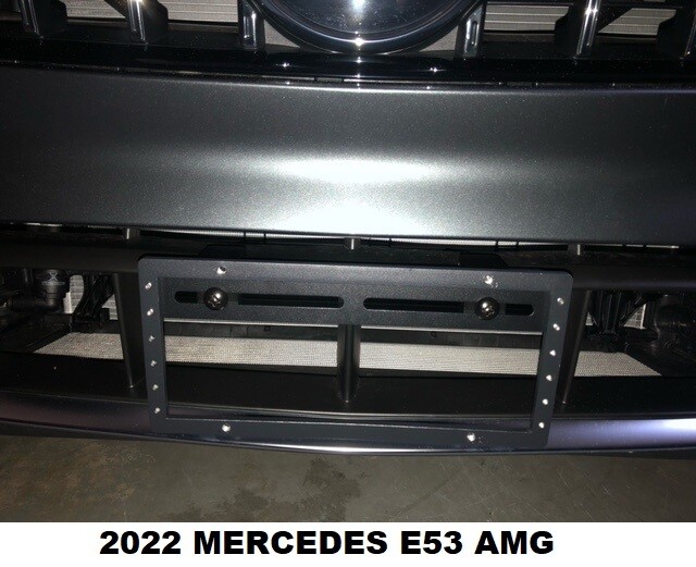 Sly Bracket fits Mercedes-Benz E53 and E450 with horizontal slat lower grille.