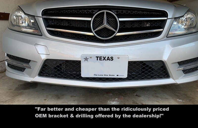 Sly Bracket fits 2012-2014 Mercedes-Benz C350 Coupe with mesh lower grille.