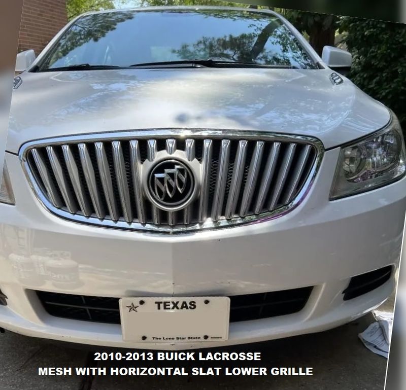 Sly Bracket for 2010-2013 Buick Lacrosse with mesh and horizontal slat lower grille.