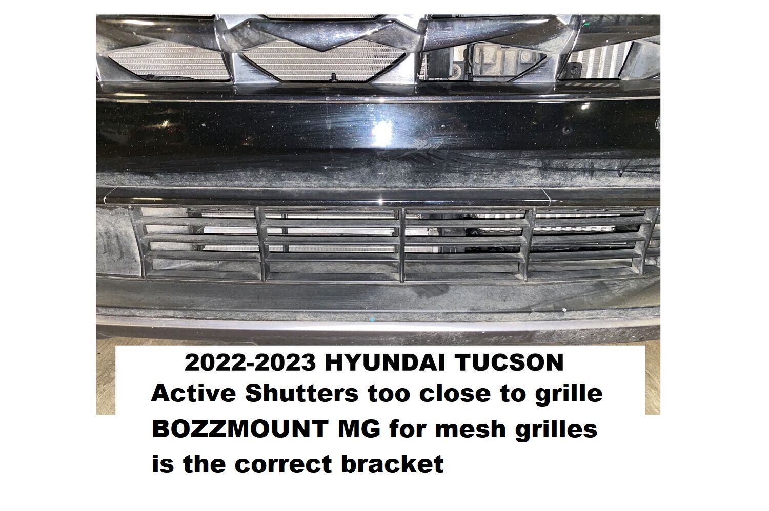 Sly Bracket fits Hyundai models with horizontal slat lower grille.